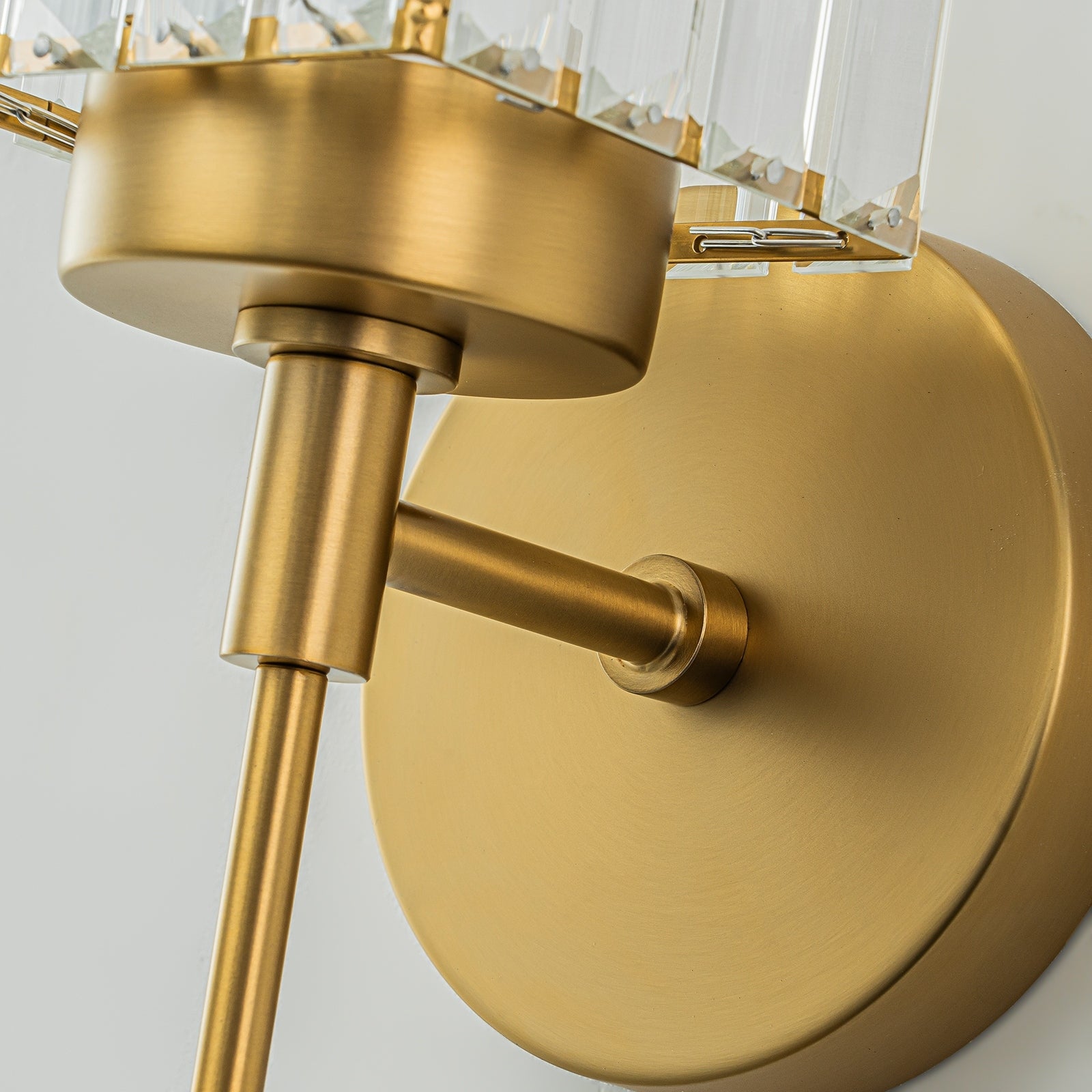 Modern Gold Dimmable Wall Light Glam Cylinder Bathroom Crystal Vanity Light Wall Sconces