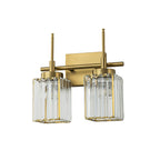 Modern Gold Dimmable Wall Light Glam Cylinder Bathroom Crystal Vanity Light Wall Sconces