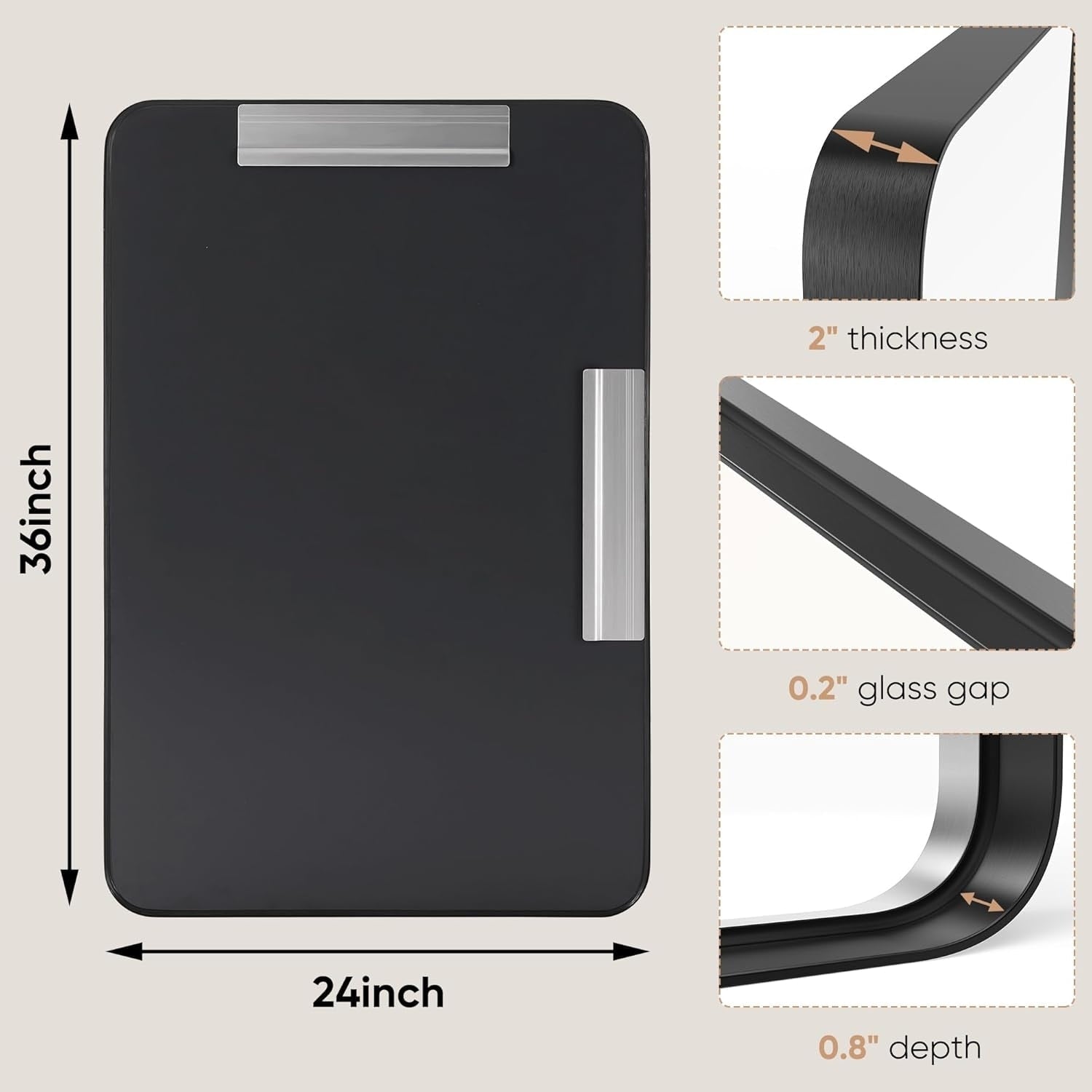 Modern Metal Frame Wall Mounted Bathroom Vanity Mirror with 5-year warranty