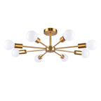 Black/ Gold Sputnik Semi Flush Mount Lamp Close to Ceiling Light Fixture for Living Room/ Kitchen/ Office/ Bedroom/ Foyer