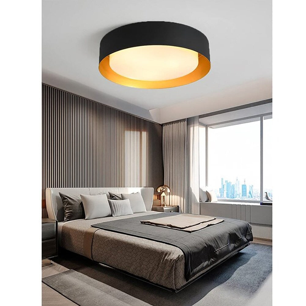Modern Minimalist 2/3/5-Lights Metal Shaded Drum Flush Mount Ceiling Light