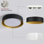 Modern Minimalist 2/3/5-Lights Metal Shaded Drum Flush Mount Ceiling Light
