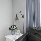 Set of 2 Modern Adjustable Swing Arm Lights Plug-in Hardwire Wall Sconces