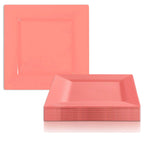 Modern Solid Square Disposable Plastic Plate Packs - Party Supplies