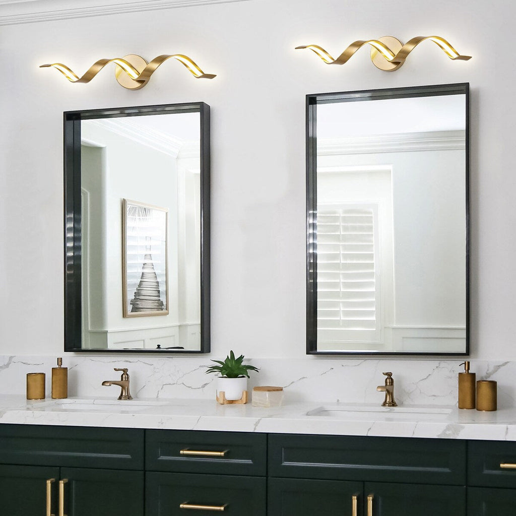 Modern Spiral Design LED Bathroom Vanity Light Dimmable Wall Light