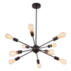 Modern Sputnik Chandelier 10-Light Adjustable Ceiling Light Fixture for Kitchen Dining Room Living Room Bedroom - N/A