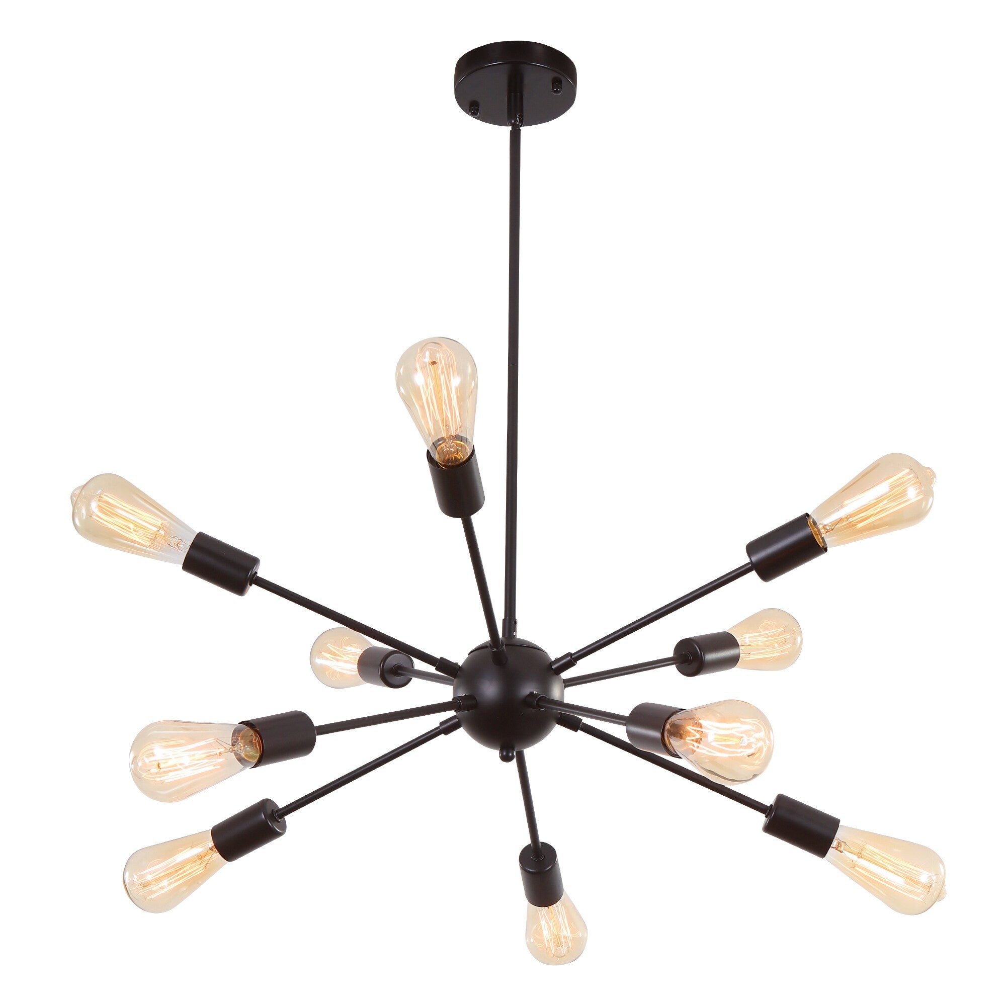Modern Sputnik Chandelier 10-Light Adjustable Ceiling Light Fixture for Kitchen Dining Room Living Room Bedroom - N/A
