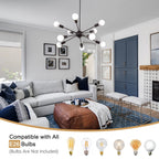 Modern Sputnik Chandelier 10-Light Adjustable Ceiling Light Fixture for Kitchen Dining Room Living Room Bedroom - N/A
