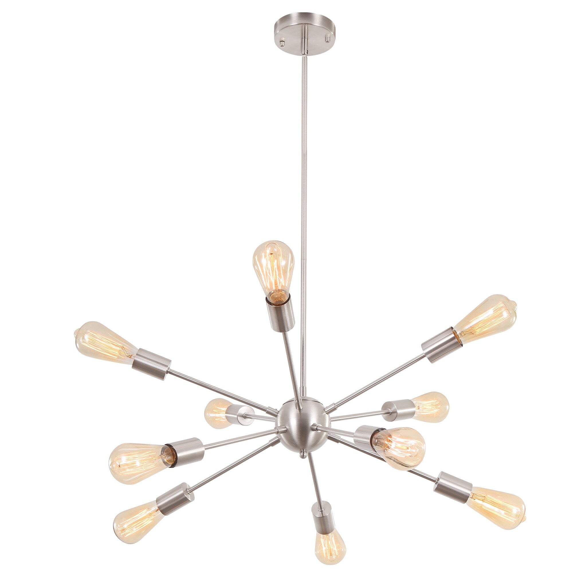 Modern Sputnik Chandelier 10-Light Adjustable Ceiling Light Fixture for Kitchen Dining Room Living Room Bedroom - N/A