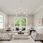 Modern Sputnik Chandelier 10-Light Adjustable Ceiling Light Fixture for Kitchen Dining Room Living Room Bedroom - N/A