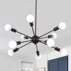 Modern Sputnik Chandelier 10-Light Adjustable Ceiling Light Fixture for Kitchen Dining Room Living Room Bedroom - N/A