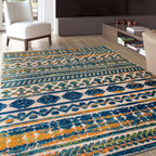 World Rug Gallery Modern Stripes Faded Geometric Indoor/Outdoor Area Rug