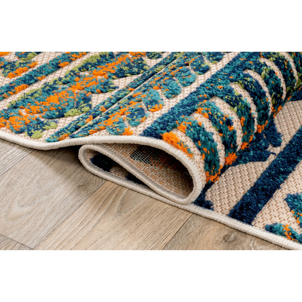 World Rug Gallery Modern Stripes Faded Geometric Indoor/Outdoor Area Rug