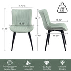 Modern Upholstered Leather Armless Dining Chairs Set of 2