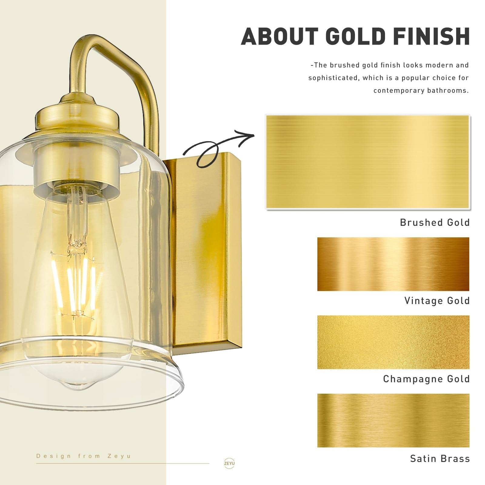 3/4/5/6-Light Modern Vanity Lights Over Mirror for Bathroom