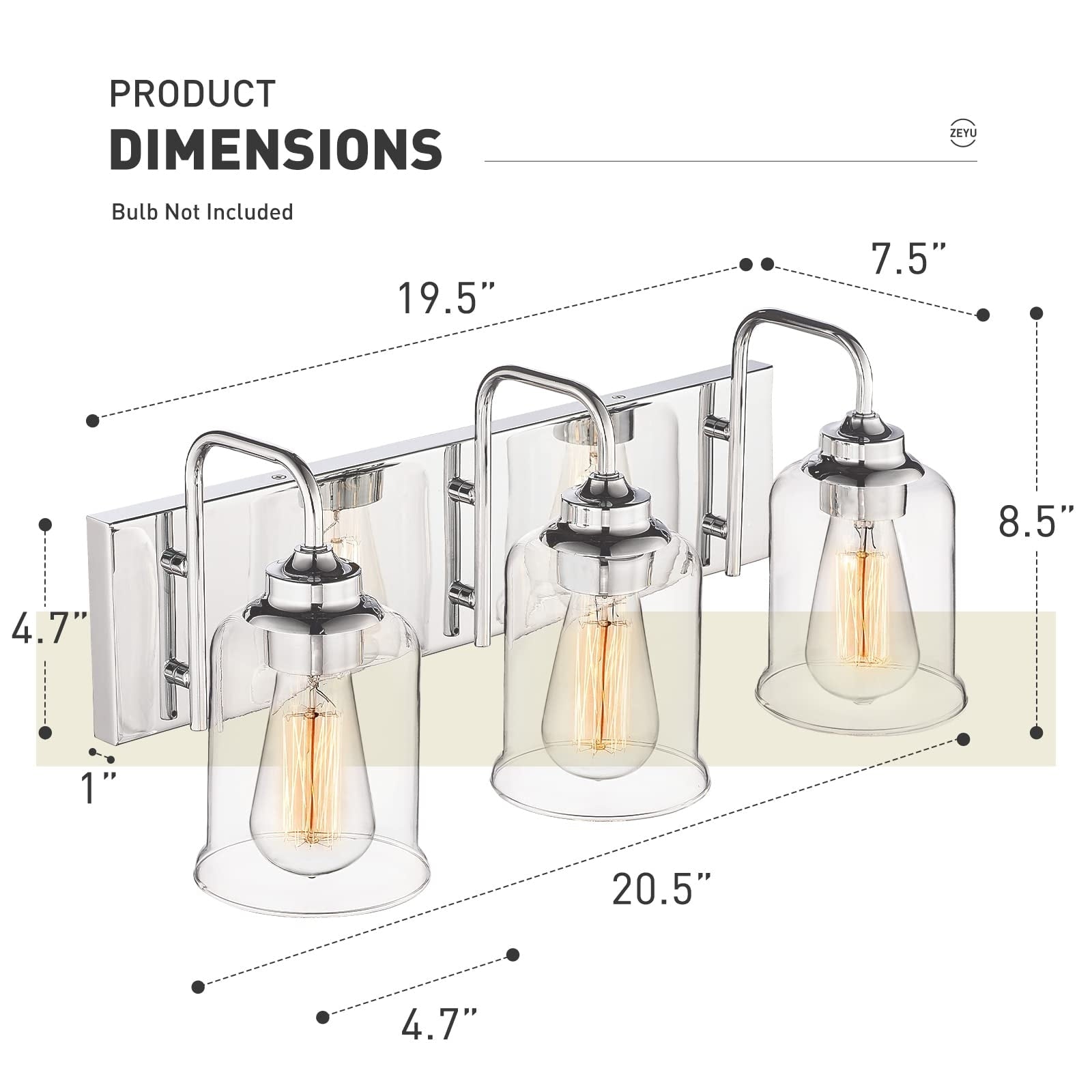 3/4/5/6-Light Modern Vanity Lights Over Mirror for Bathroom