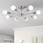 Black/ Gold Sputnik Semi Flush Mount Lamp Close to Ceiling Light Fixture for Living Room/ Kitchen/ Office/ Bedroom/ Foyer