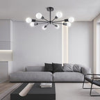 Black/ Gold Sputnik Semi Flush Mount Lamp Close to Ceiling Light Fixture for Living Room/ Kitchen/ Office/ Bedroom/ Foyer