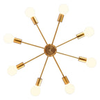 Black/ Gold Sputnik Semi Flush Mount Lamp Close to Ceiling Light Fixture for Living Room/ Kitchen/ Office/ Bedroom/ Foyer
