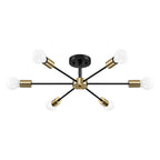 Black/ Gold Sputnik Semi Flush Mount Lamp Close to Ceiling Light Fixture for Living Room/ Kitchen/ Office/ Bedroom/ Foyer