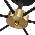 Black/ Gold Sputnik Semi Flush Mount Lamp Close to Ceiling Light Fixture for Living Room/ Kitchen/ Office/ Bedroom/ Foyer