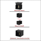 Modern Wall Sconce LED Waterproof Wall Lamp Aluminum with Adjustable Beam 10-Watt 4000K Cool White Indoor Outdoor