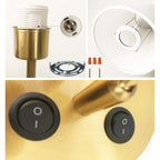 Morbihan Wall Sconce Set of 2 Fabric Wall Lamp with USB Port and Switch