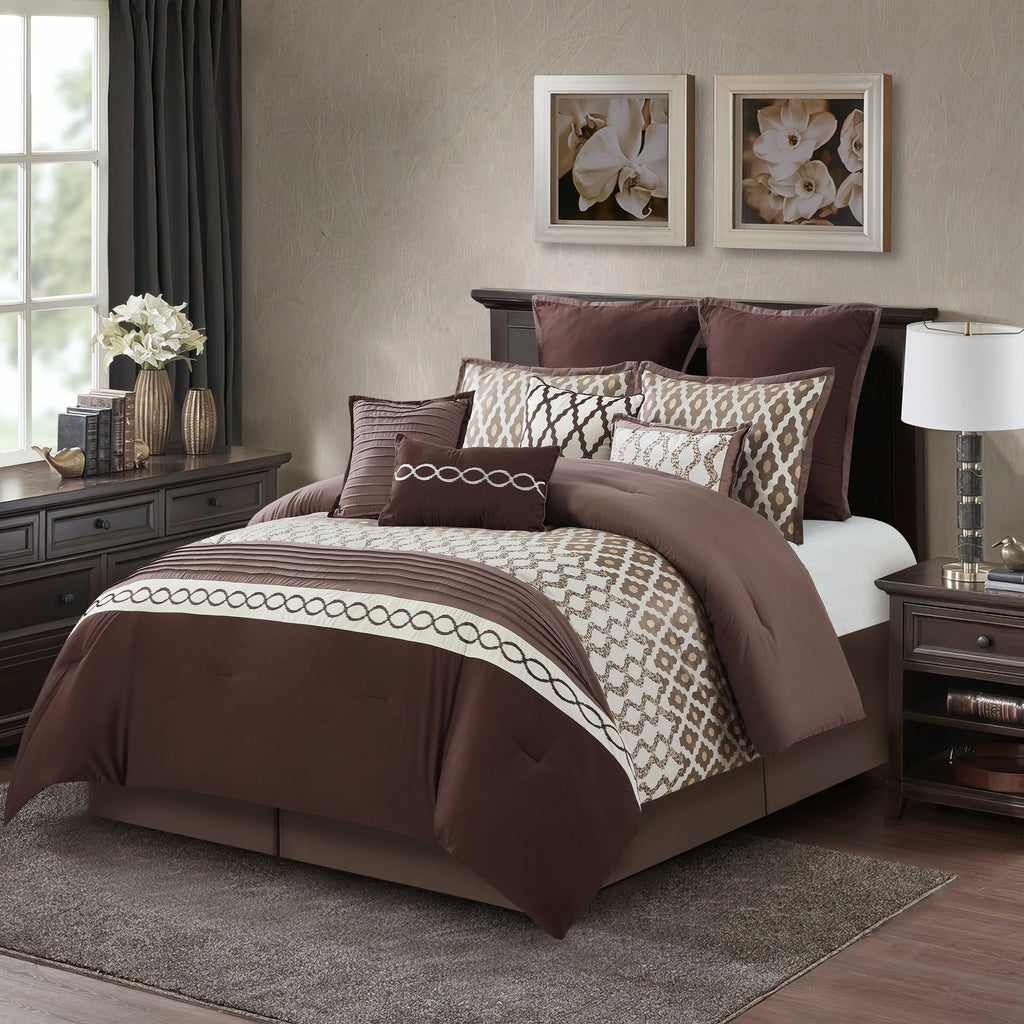 Nanshing Calvin Luxury10-Piece Geometric Comforter Set