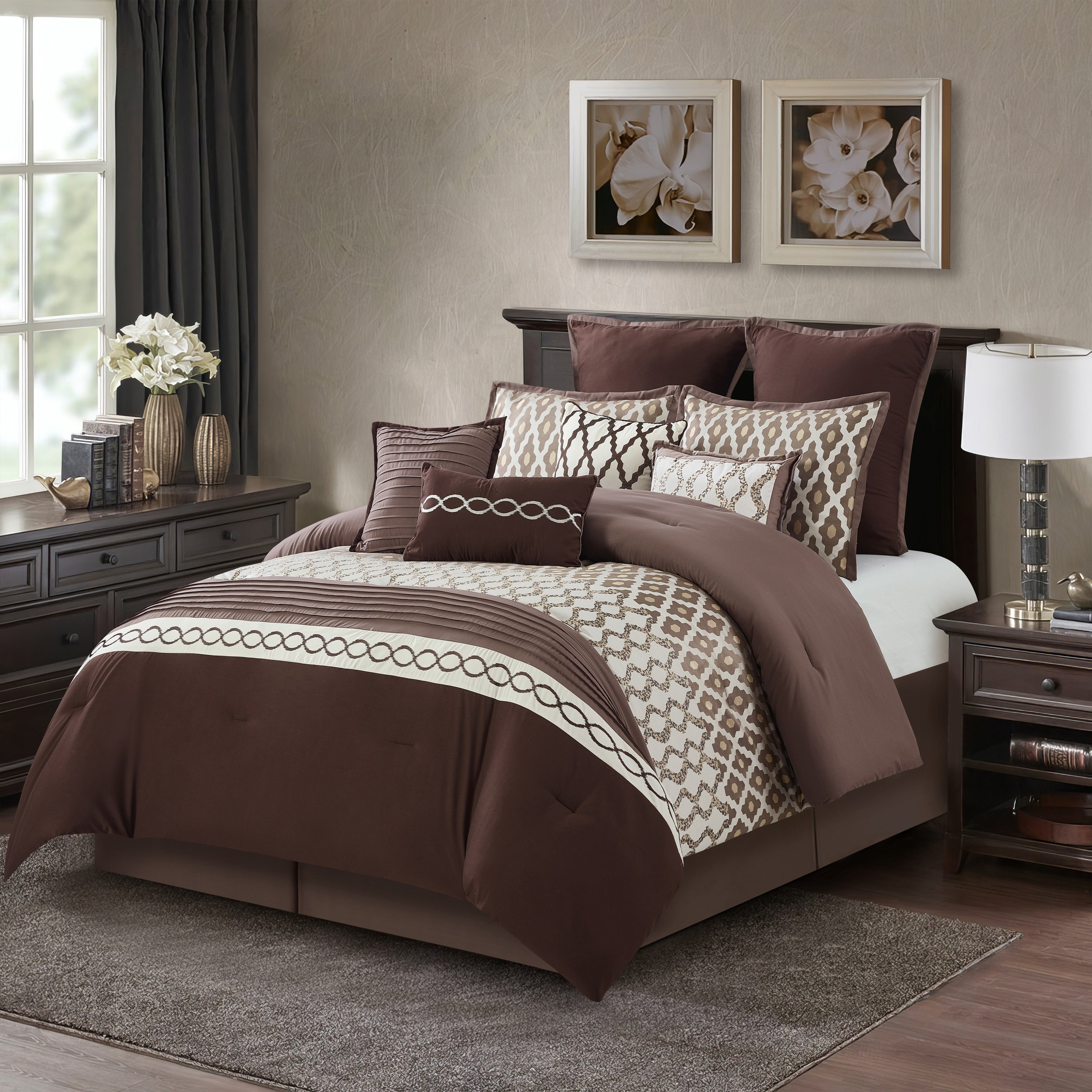 Nanshing Calvin Luxury10-Piece Geometric Comforter Set