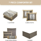 Nanshing Daniella 7-Piece Modern Geometric Comforter Set
