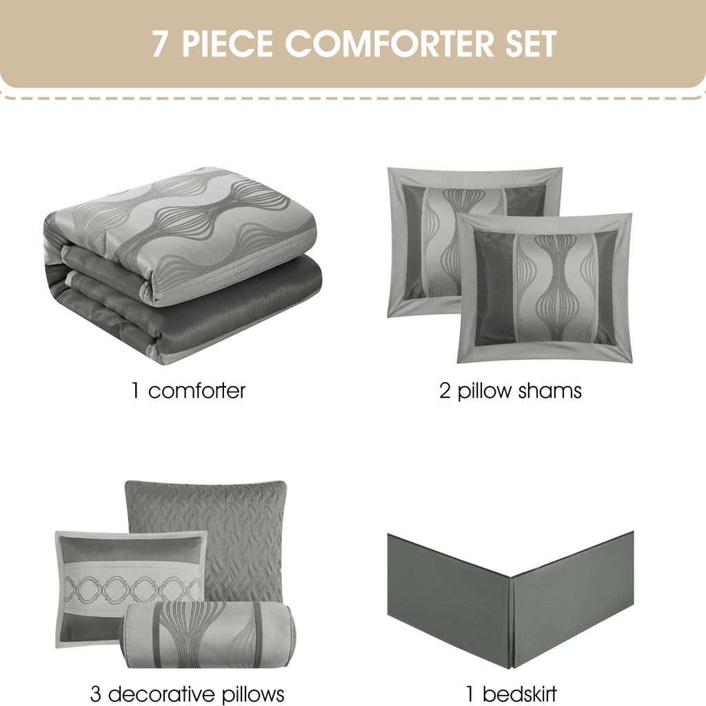 Nanshing Daniella 7-Piece Modern Geometric Comforter Set