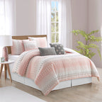 Nanshing Jessy Modern Striped 7 Piece Comforter Set