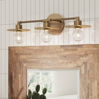 Nathan James Pattinson 3-Lights Bathroom Vanity Light Fixture with Metal Frame and Thin Plate Shade