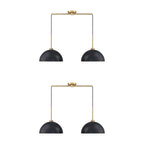 Nathan James Percy Modern 2-Light Pendant Island Light Fixture, Hanging Lights with Metal Shade and Adjustable Cord