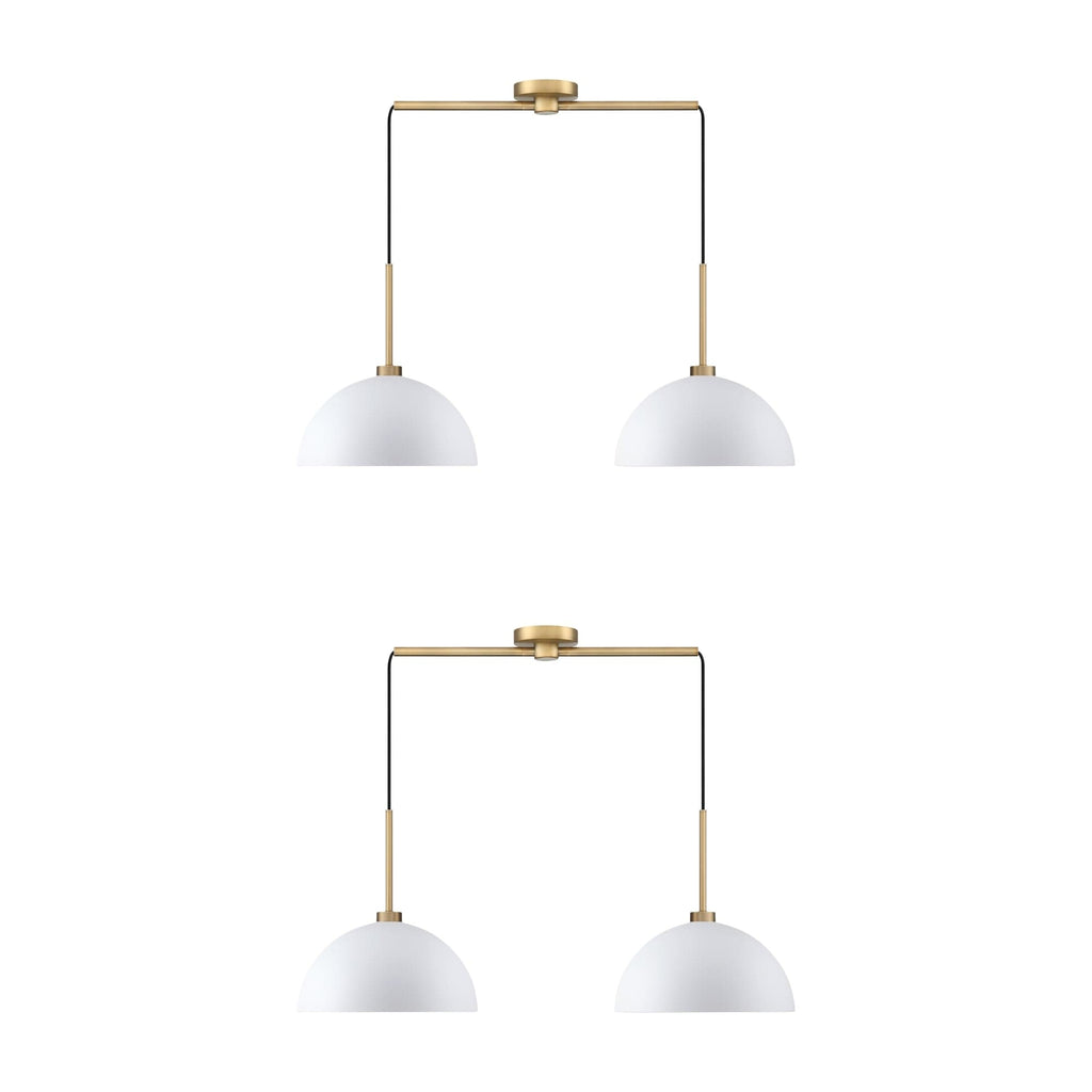 Nathan James Percy Modern 2-Light Pendant Island Light Fixture, Hanging Lights with Metal Shade and Adjustable Cord