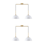 Nathan James Percy Modern 2-Light Pendant Island Light Fixture, Hanging Lights with Metal Shade and Adjustable Cord