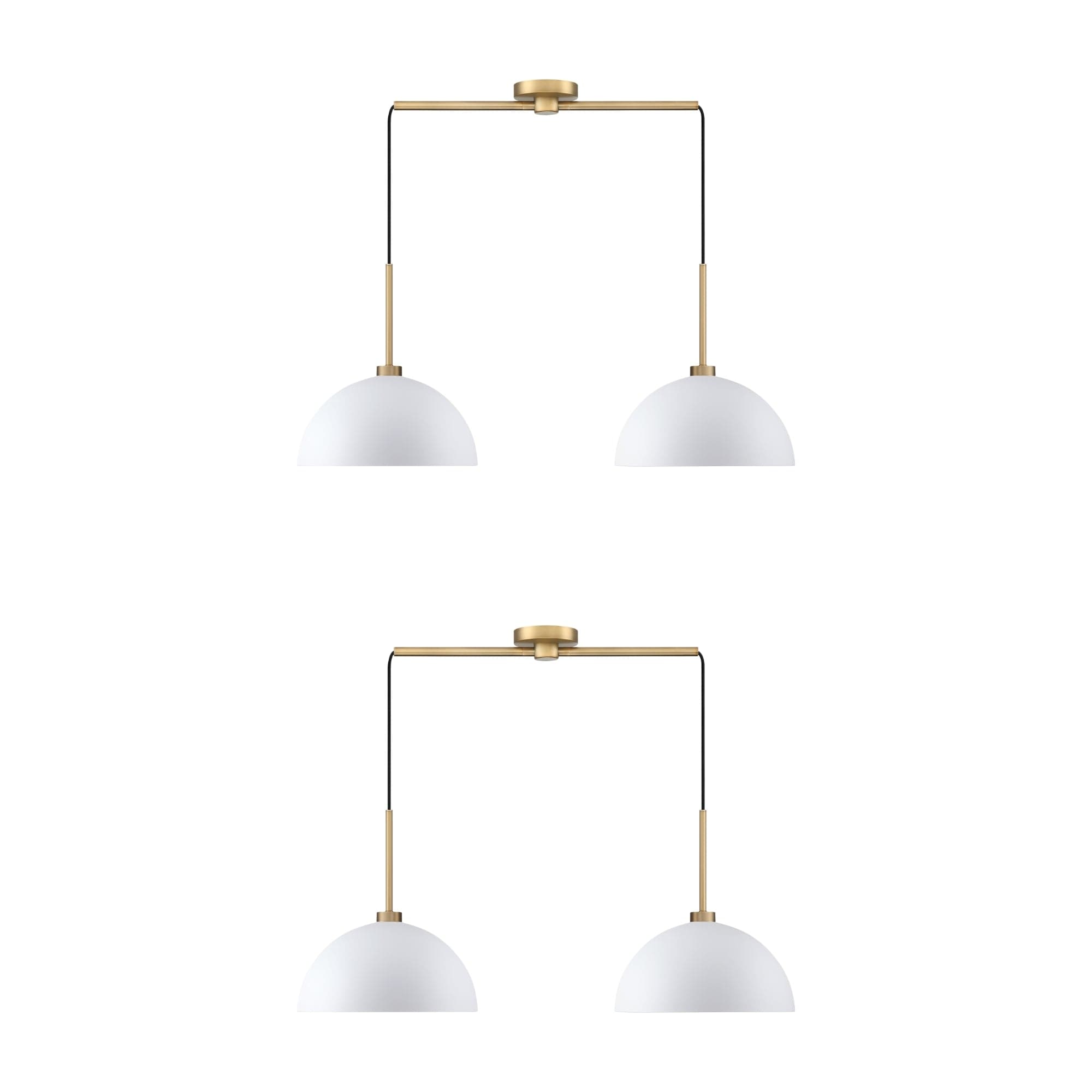 Nathan James Percy Modern 2-Light Pendant Island Light Fixture, Hanging Lights with Metal Shade and Adjustable Cord