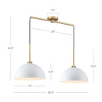 Nathan James Percy Modern 2-Light Pendant Island Light Fixture, Hanging Lights with Metal Shade and Adjustable Cord