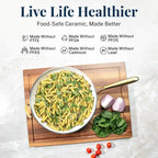 Gotham Steel Natural Collection Pots and Pans 15 Pc Ultra Performance Ceramic Nonstick Cookware Set in Navy