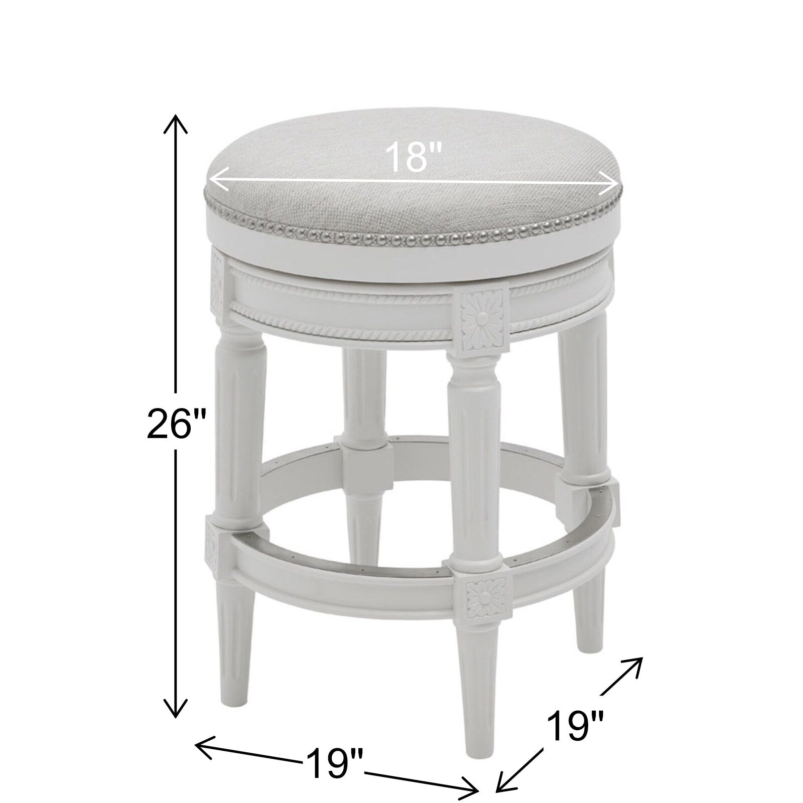 New Ridge Home Goods Chapman Backless Swivel 26 Counter-Height Bar Stool - Counter Height