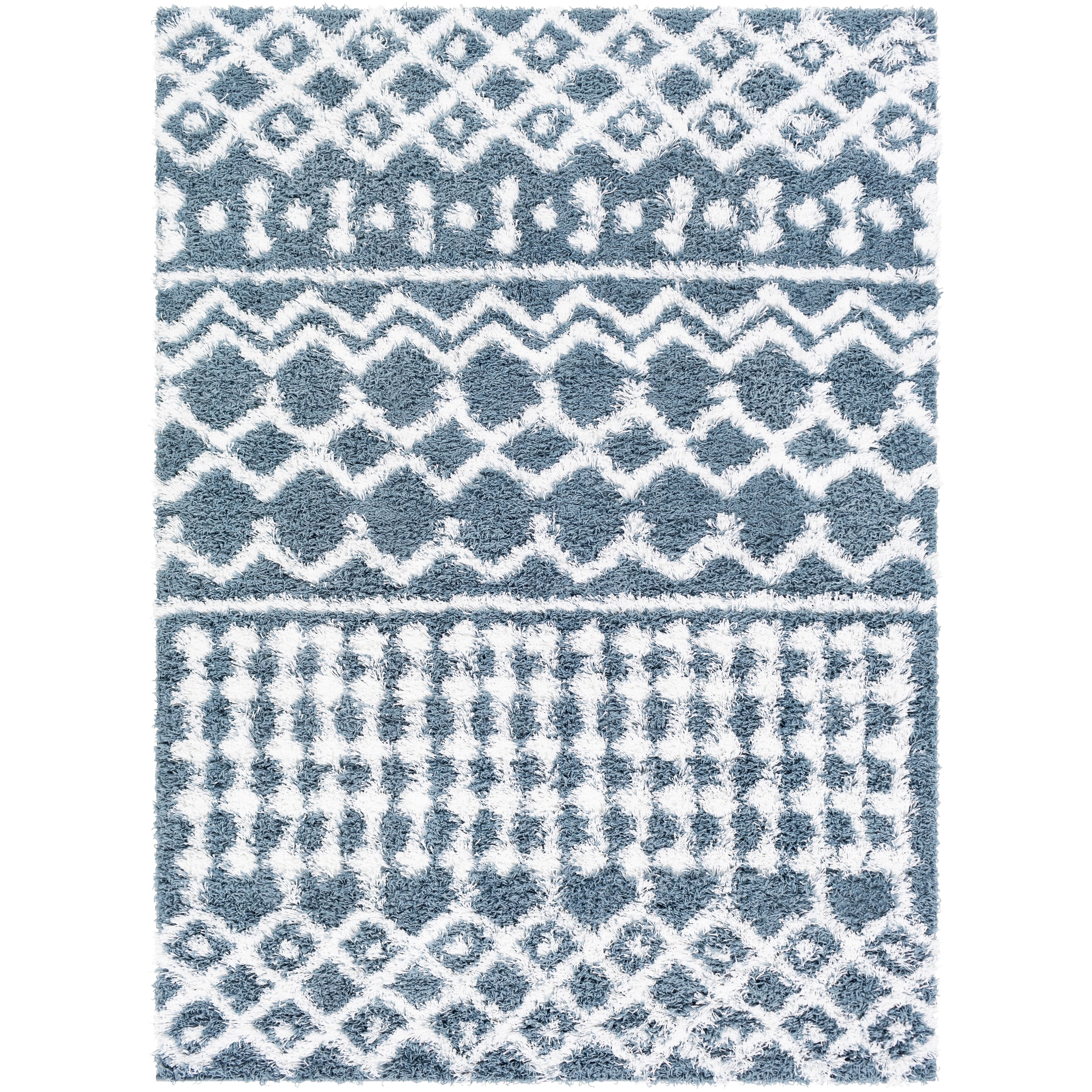Livabliss Newton Geometric Moroccan Trellis Shag Area Rug