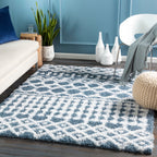 Livabliss Newton Geometric Moroccan Trellis Shag Area Rug