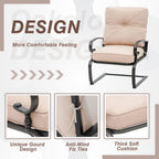 Nista 3 Piece Outdoor Patio C-Spring Bistro Set Dining Chairs with Cushions and Coffee Table by Havenside Home