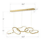 Nordic Luxury Interlocked Stainless Steel LED Chandelier Dining Room Ceiling Light