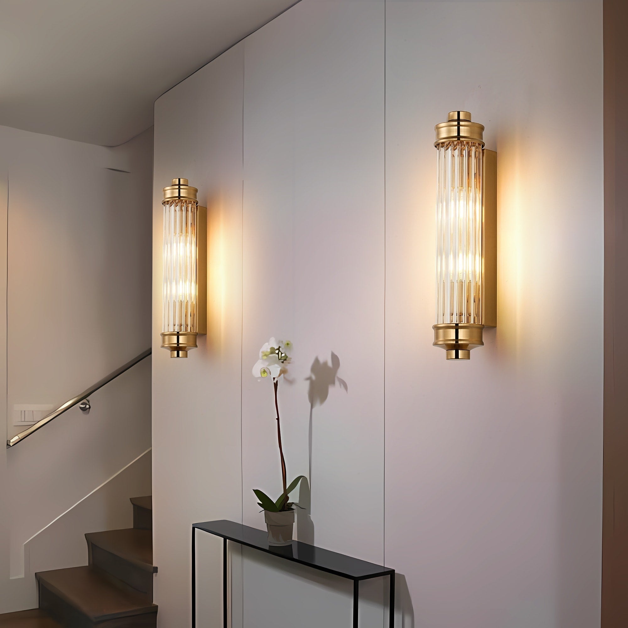 Nordic Postmodern Wall Sconce, European Wall Light in Simple Vintage Glass Crystal