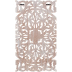 Norma Floral Hand Carved Natural Wooden 48x28-inch 3-Panel Wall Art