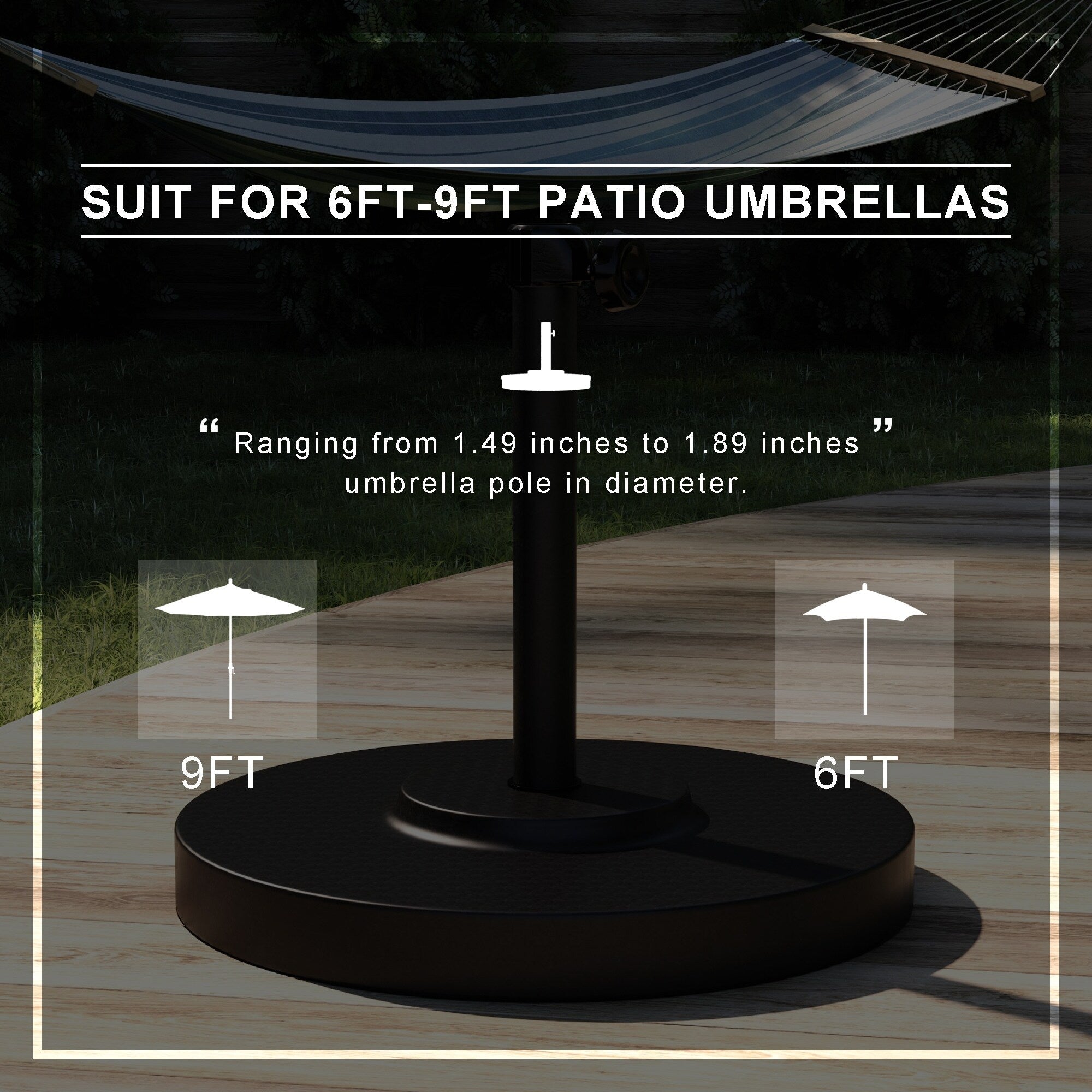 North Bend 50-pound Round Concrete Weighted Powdercoated Steel Umbrella Base by Havenside Home