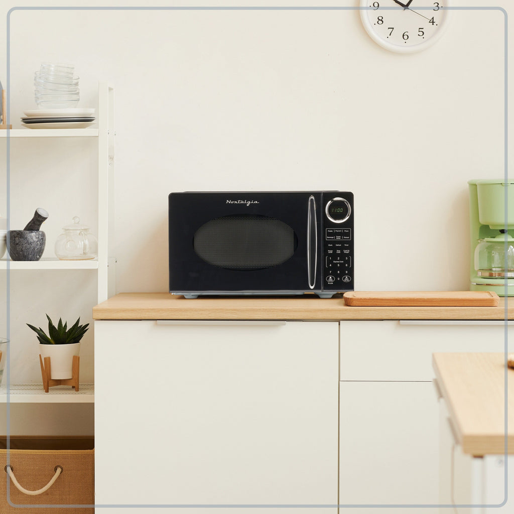 Nostalgia Retro 0.9 Cubic Foot Countertop Microwave Oven