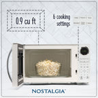 Nostalgia Retro 0.9 Cubic Foot Countertop Microwave Oven
