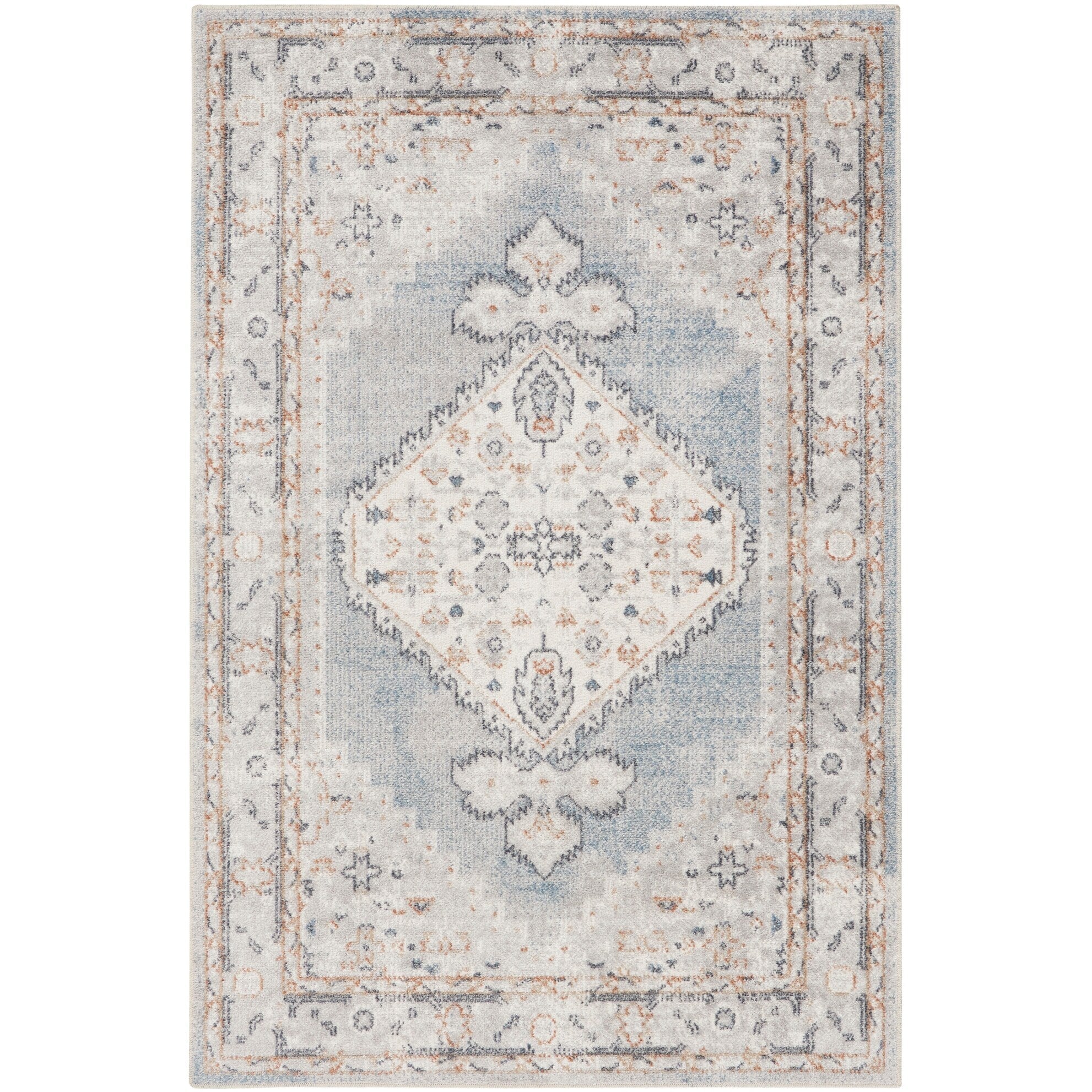 Nourison Abby Machine Washable Indoor only Persian Distressed Area Rug